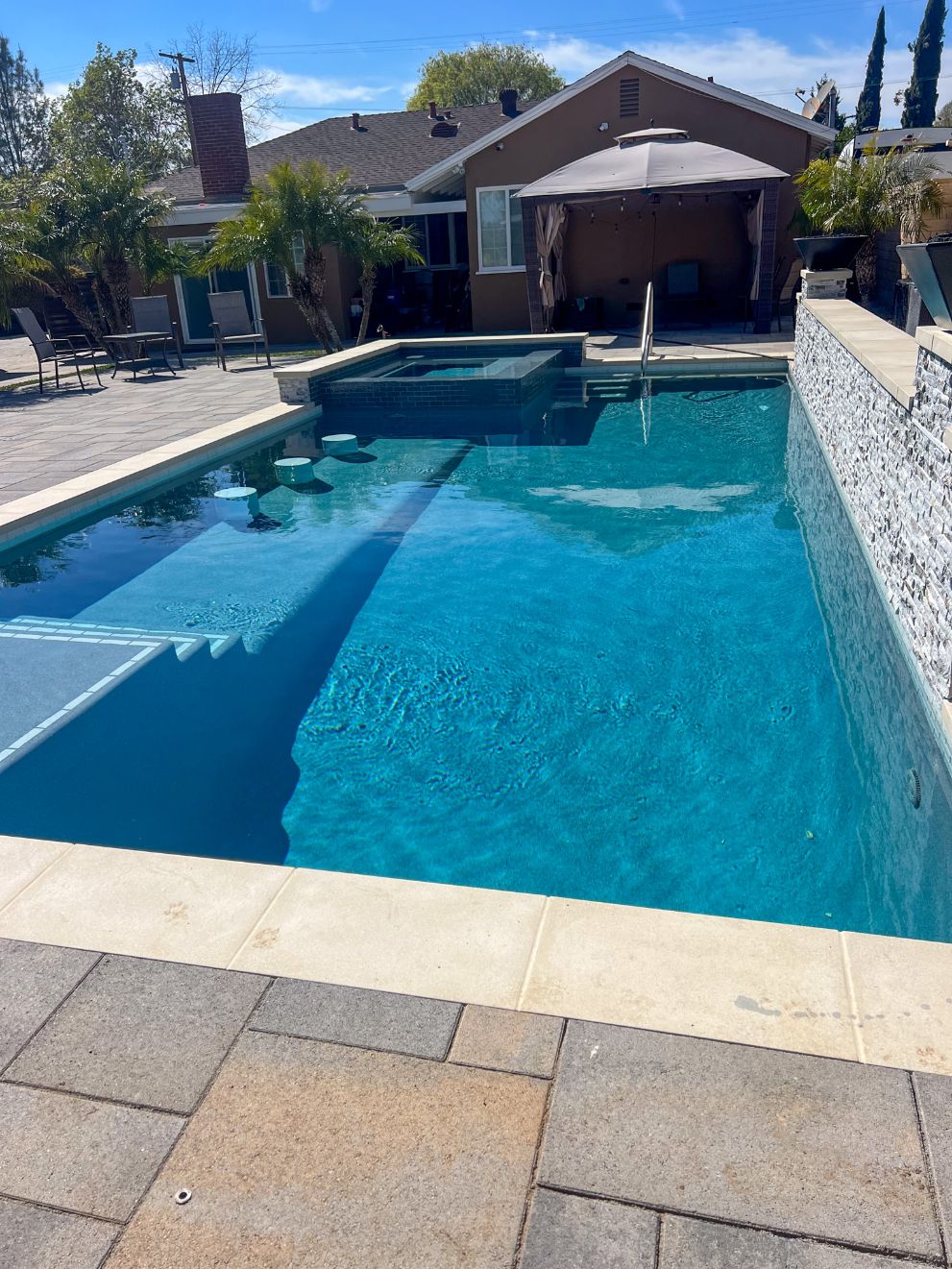 Luxury finished pool project in San Gabriel by Pool Masters LA