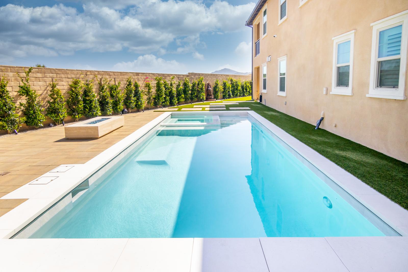 Custom lap pool with mountain views in San Gabriel Valley by Pool Masters LA