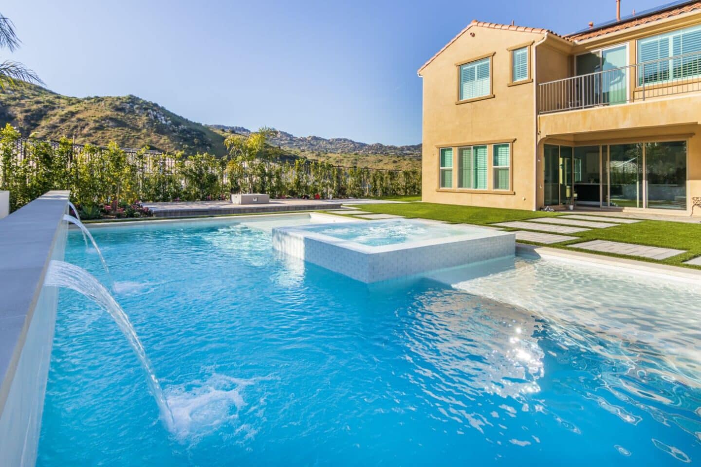 Luxury finished pool project in Sterling Ranch by Pool Masters LA