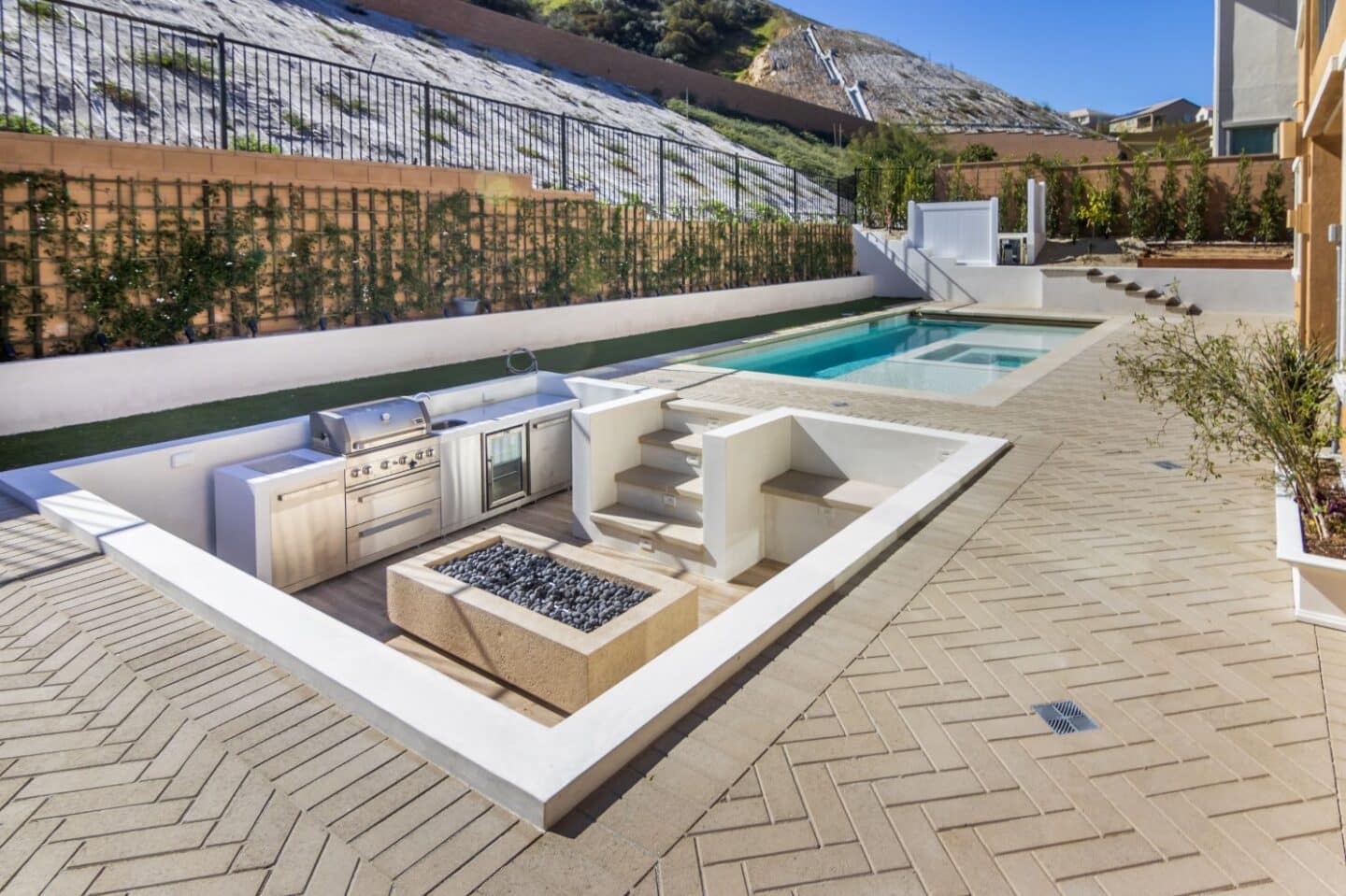 Luxury finished pool project in Sterling Ranch by Pool Masters LA